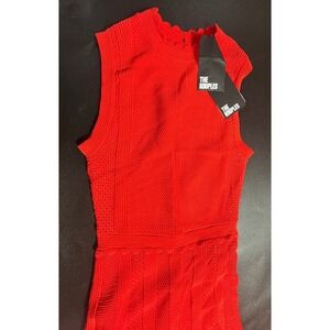 The Kooples Red Knit Maxi Dress Sleeveless Designer Dress Red/Orange Size XS